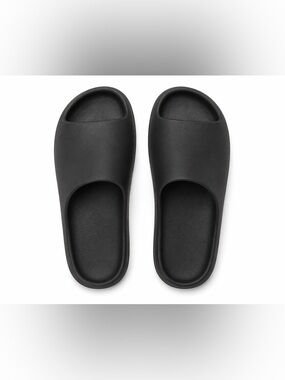Black Slide Sandals Thick Sole Comfort Slides Unisex Everyday Slippers